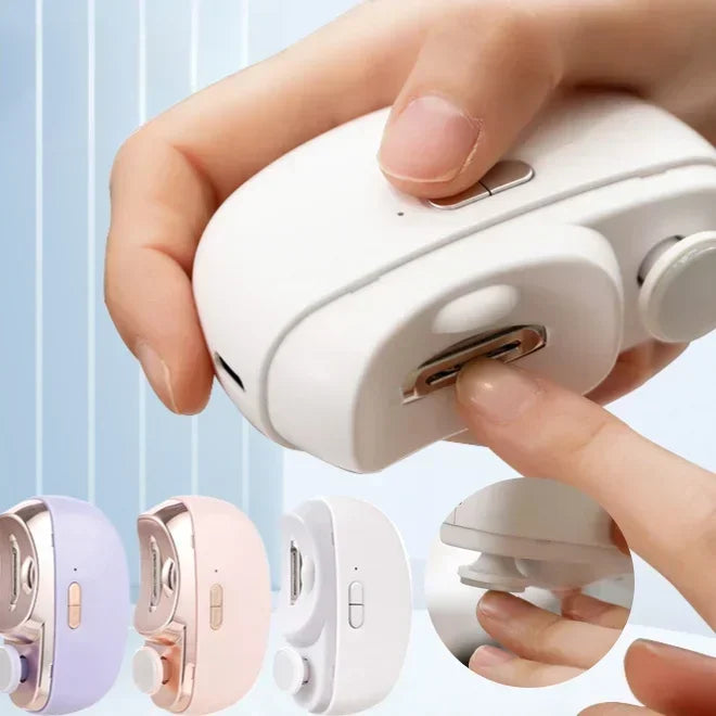 Electric Nail Grinder & Clipper – Rechargeable Automatic Nail Trimmer with Light