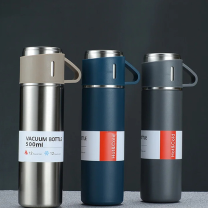 500ml Stainless Steel Vacuum Flask Gift Set – Insulated Thermos Bottle with 2 Cups