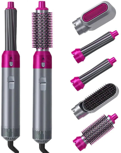 5-in-1 Hot Air Brush – Hair Dryer, Straightener, Curler & Volumizer Styler