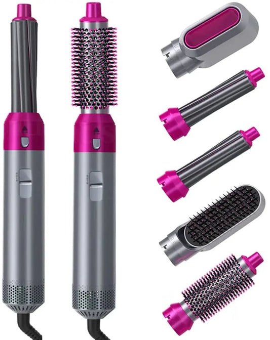 5-in-1 Hot Air Brush – Hair Dryer, Straightener, Curler & Volumizer Styler