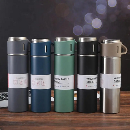 500ml Stainless Steel Vacuum Flask Gift Set – Insulated Thermos Bottle with 2 Cups