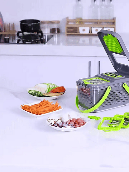 12-in-1 Vegetable Chopper & Slicer – Multifunction Food Dicer with Interchangeable Blades