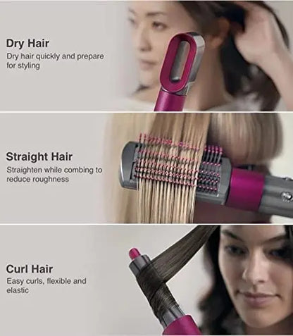 5-in-1 Hot Air Brush – Hair Dryer, Straightener, Curler & Volumizer Styler