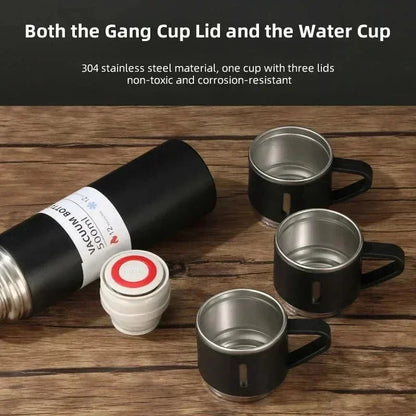 500ml Stainless Steel Vacuum Flask Gift Set – Insulated Thermos Bottle with 2 Cups