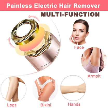 Mini Electric Facial Hair Remover – Painless Women's Trimmer with LED Light