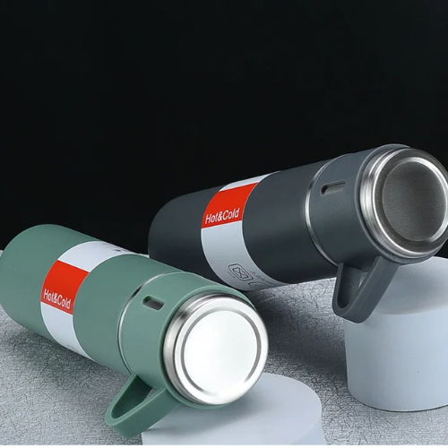 500ml Stainless Steel Vacuum Flask Gift Set – Insulated Thermos Bottle with 2 Cups