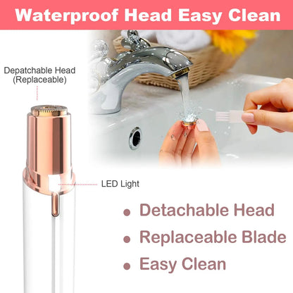 Mini Electric Facial Hair Remover – Painless Women's Trimmer with LED Light