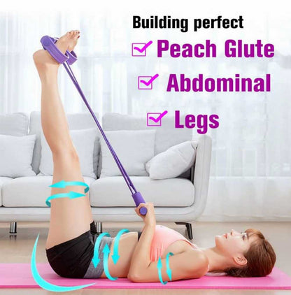 4-Tube Pedal Resistance Band – Full Body Fitness Exercise Band with Handles