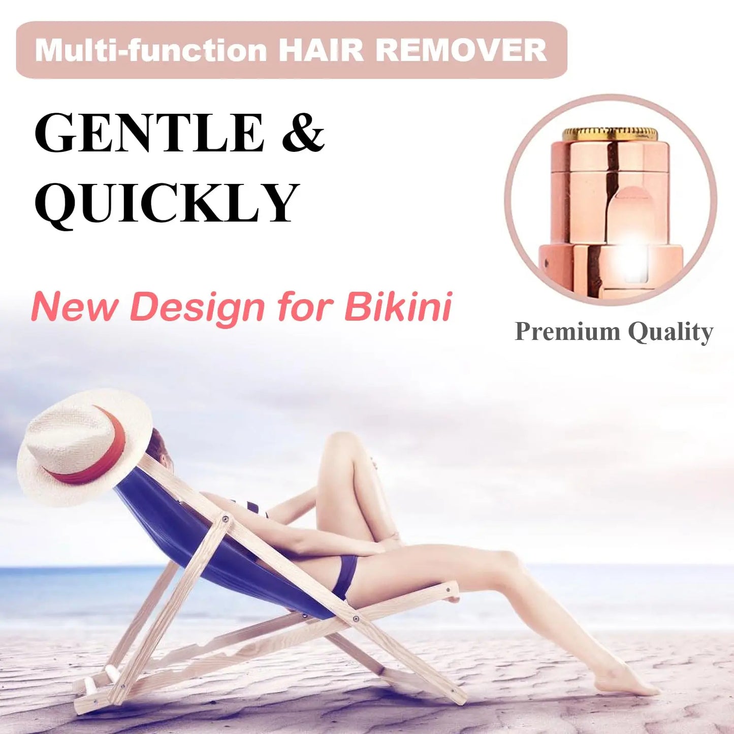 Mini Electric Facial Hair Remover – Painless Women's Trimmer with LED Light