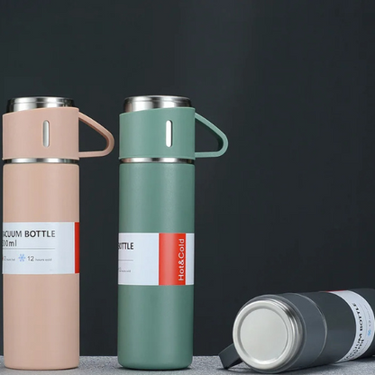 500ml Stainless Steel Vacuum Flask Gift Set – Insulated Thermos Bottle with 2 Cups