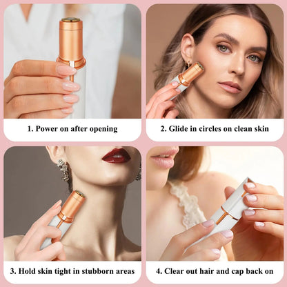 Mini Electric Facial Hair Remover – Painless Women's Trimmer with LED Light