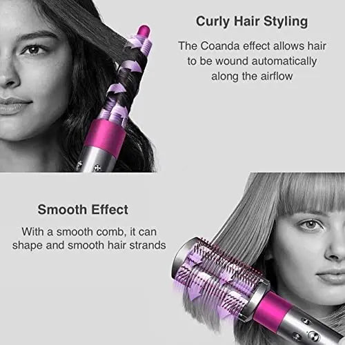5-in-1 Hot Air Brush – Hair Dryer, Straightener, Curler & Volumizer Styler
