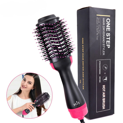 4-in-1 Hot Air Brush – Hair Dryer, Straightener, Curler & Volumizer