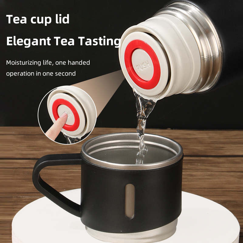 500ml Stainless Steel Vacuum Flask Gift Set – Insulated Thermos Bottle with 2 Cups
