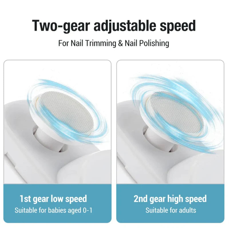 Electric Nail Grinder & Clipper – Rechargeable Automatic Nail Trimmer with Light
