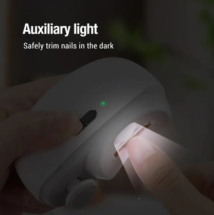 Electric Nail Grinder & Clipper – Rechargeable Automatic Nail Trimmer with Light