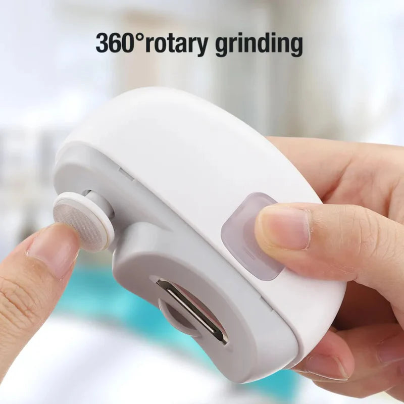 Electric Nail Grinder & Clipper – Rechargeable Automatic Nail Trimmer with Light