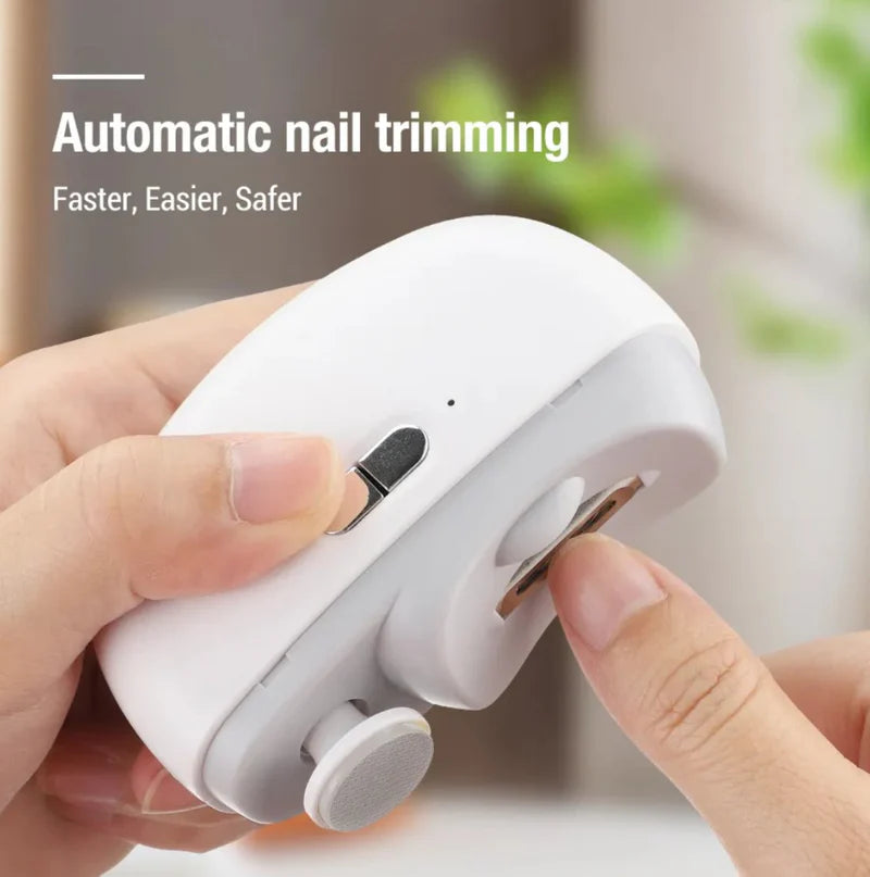Electric Nail Grinder & Clipper – Rechargeable Automatic Nail Trimmer with Light
