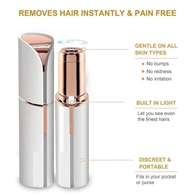 Mini Electric Facial Hair Remover – Painless Women's Trimmer with LED Light