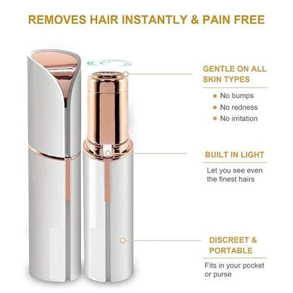 Mini Electric Facial Hair Remover – Painless Women's Trimmer with LED Light