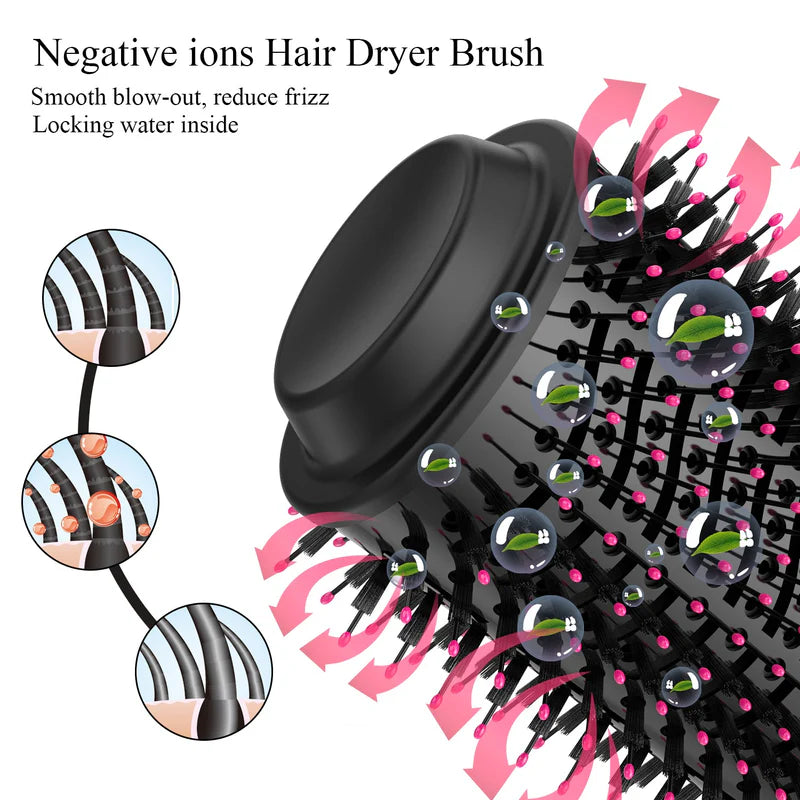 4-in-1 Hot Air Brush – Hair Dryer, Straightener, Curler & Volumizer