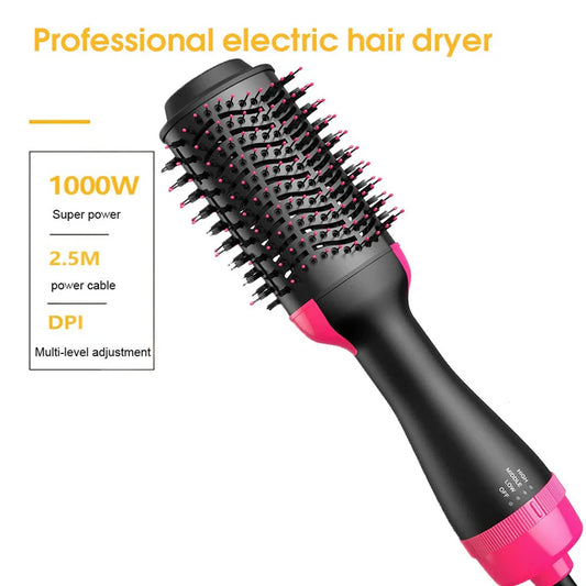 4-in-1 Hot Air Brush – Hair Dryer, Straightener, Curler & Volumizer