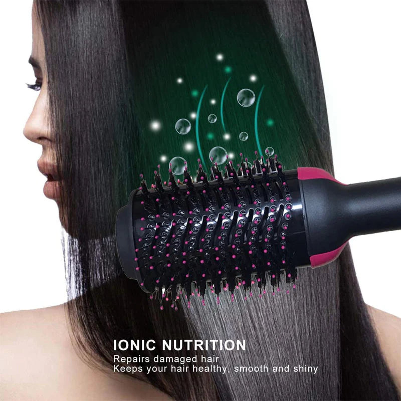 4-in-1 Hot Air Brush – Hair Dryer, Straightener, Curler & Volumizer